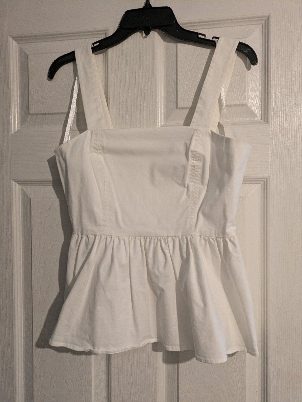 Cremieux White Peplum Top